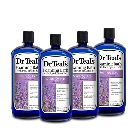 Foaming Bath with Pure Epsom Salt, Soothe  Sleep with Lavender, 34 fl oz Pack of 4)