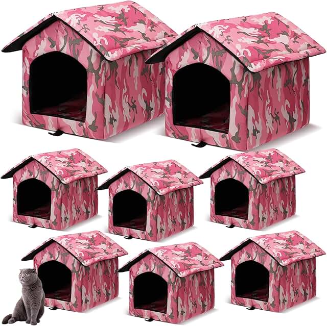 Waterproof Outdoor Cat Shelter with Foldable Bed