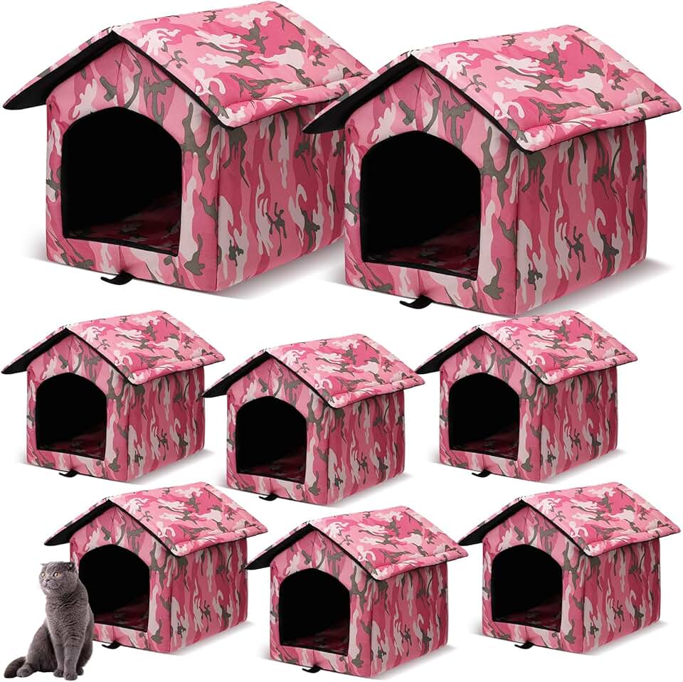 Waterproof Outdoor Cat Shelter with Foldable Bed