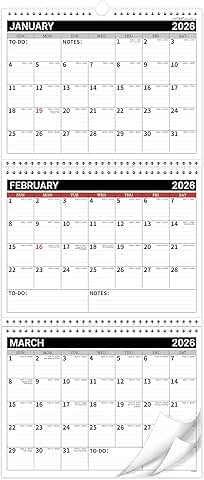 2026-2027 3-Month Wall Calendar, 11"x25.3"