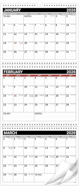 2026-2027 3-Month Wall Calendar, 11"x25.3"