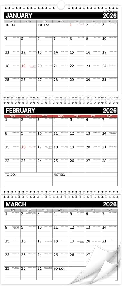 2026-2027 3-Month Wall Calendar, 11"x25.3"