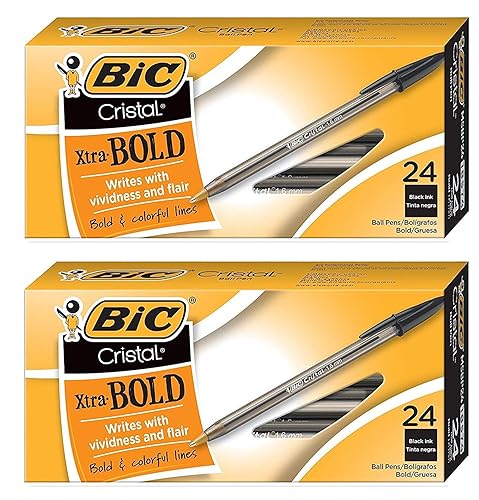 Black 1.6mm Ballpoint Pens, 48 Pack