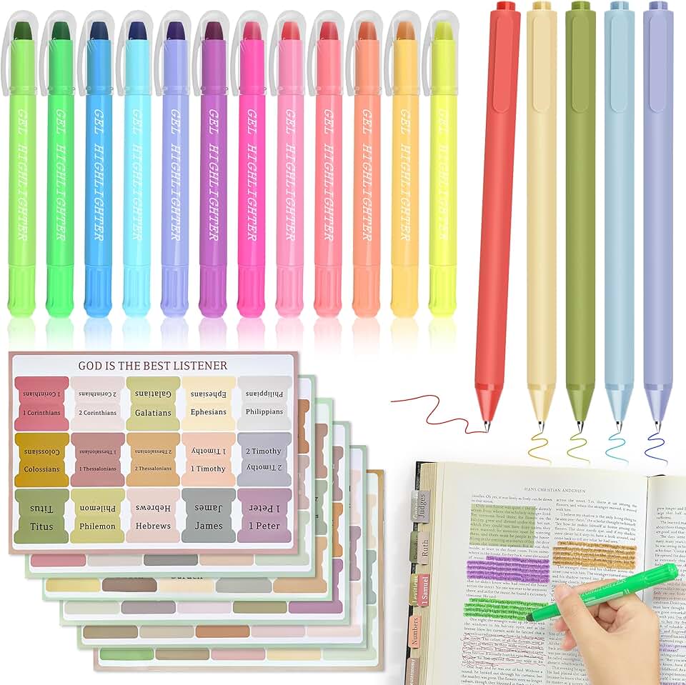 Bible Journaling Kit with Highlighters, Pens, and Tabs