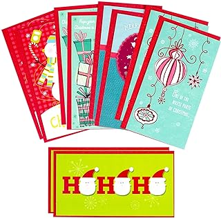 Christmas Money and Gift Card Holders, Blue and Red, 10 Pack