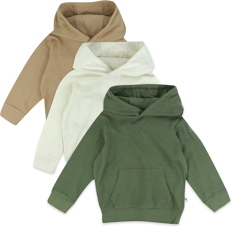 Three Organic Cotton Thermal Hoodies for Babies and Toddlers