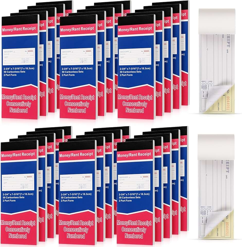 30-Pad Money and Rent Receipt Book, 2-Part Carbonless