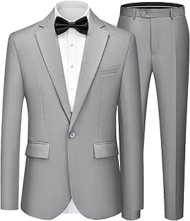 Men's Slim Fit 2-Piece Suit for Formal Events