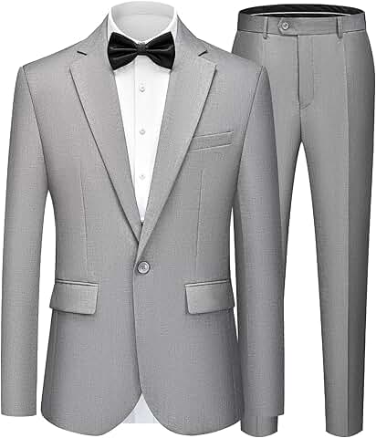 Men's Slim Fit 2-Piece Suit for Formal Events