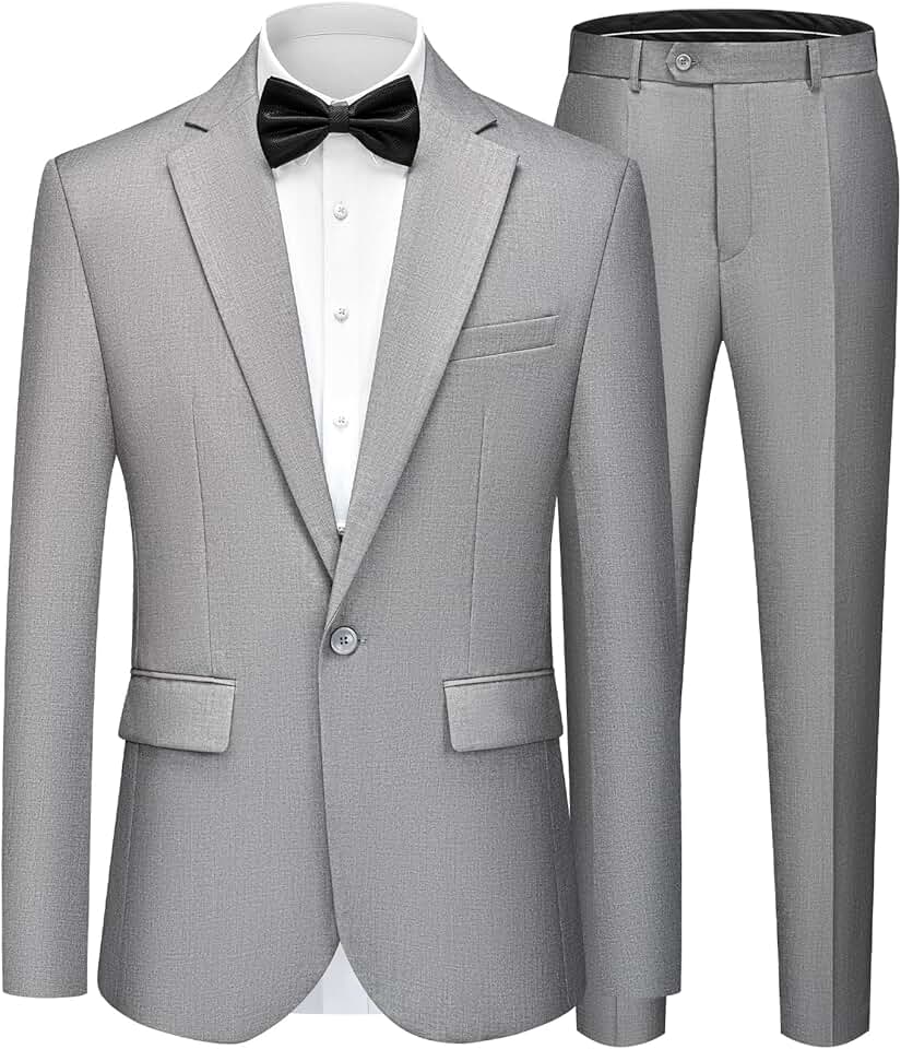 Men's Slim Fit 2-Piece Suit for Formal Events