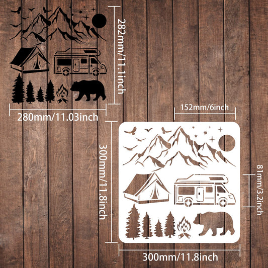 Eco-Friendly Reusable Camp Sun Tent with Mountain and Animal Drawings