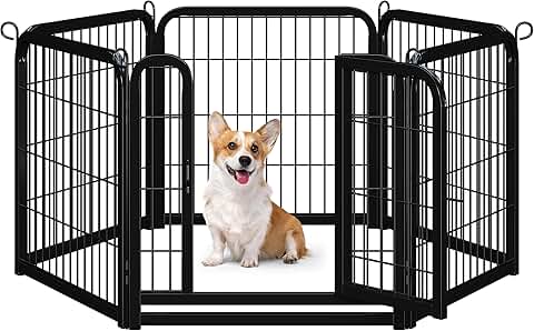 Outdoor 24-inch 6-Panel Dog Playpen for Yard and Camping