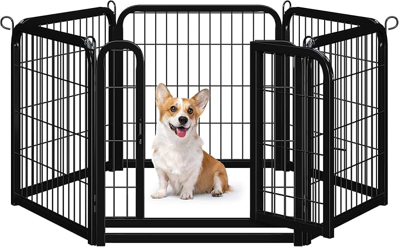 Outdoor 24-inch 6-Panel Dog Playpen for Yard and Camping