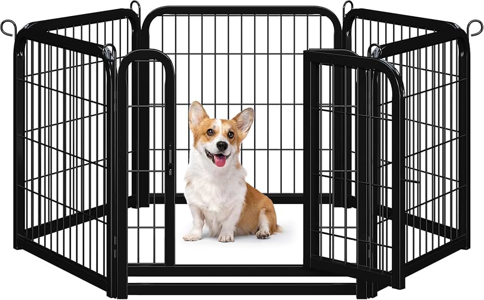 Outdoor 24-inch 6-Panel Dog Playpen for Yard and Camping