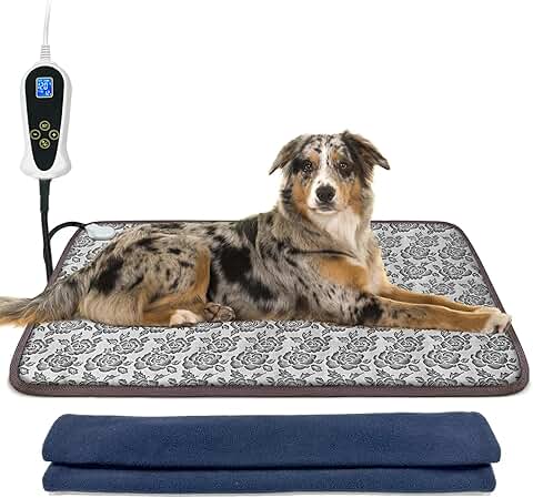 Large Waterproof Heated Dog Bed with Timer and Thermostat