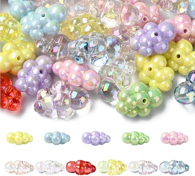 50 Pieces of Random Acrylic Cloud Beads for Crafts