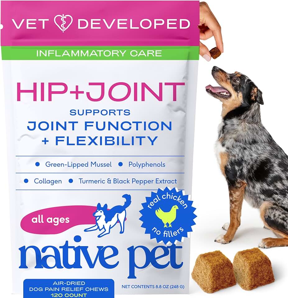 Pet Pain Relief Chews for Dogs, Supports Joints and Reduces Inflammation