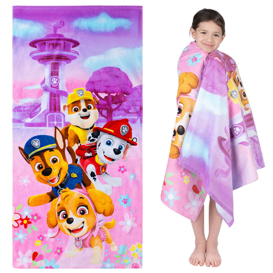 Kids Super Soft Cotton Bath/Pool/Beach Towel, 58 in x 28 in, P Patrol Girls
