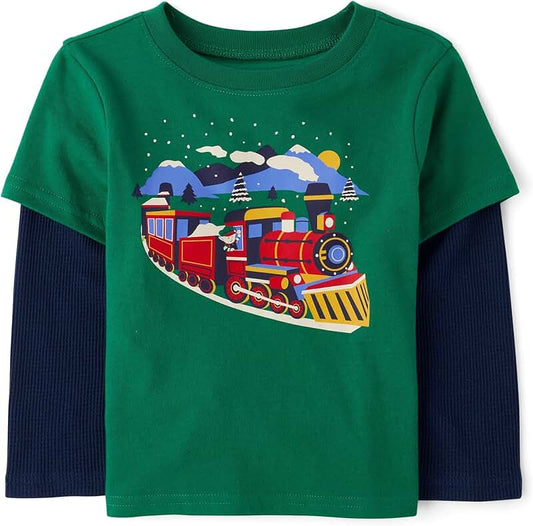 Baby Boys' Toddler Long Sleeve Casual Knit Shirt