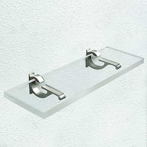 Clear acrylic wall shelves, 6" W x 30" L, 3/4" thick