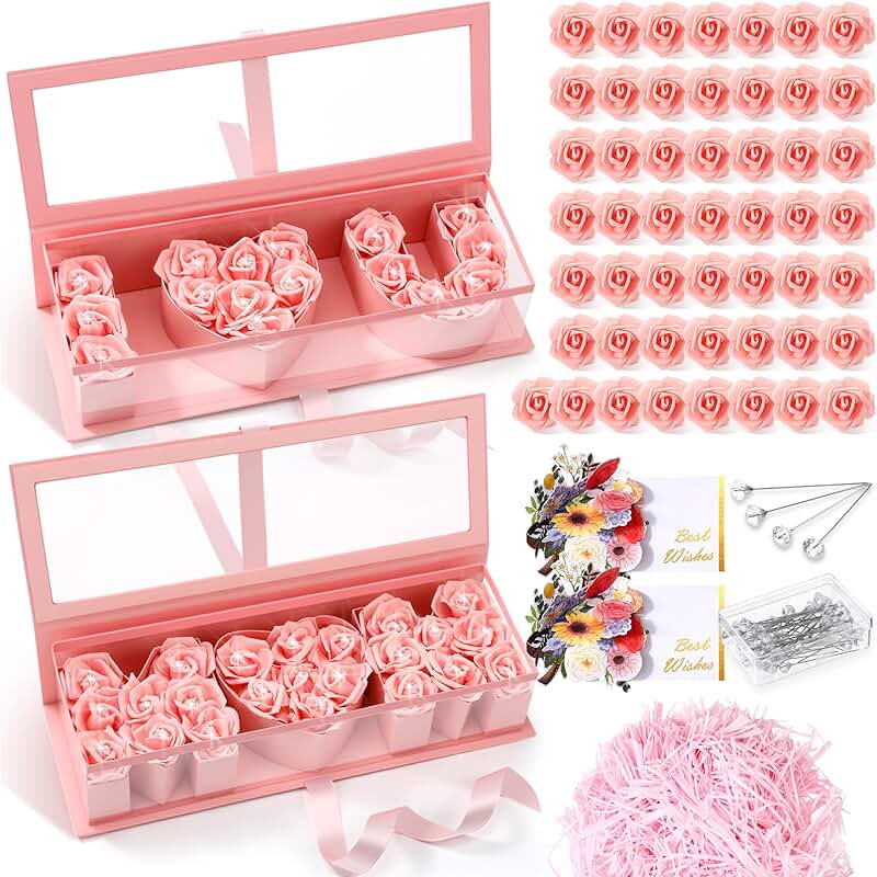 Mother's Day Flower Gift Box with Roses and Cards