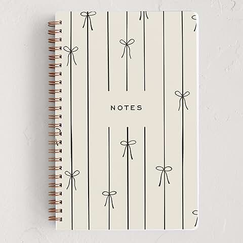 Black Bow Notebook with 160 Lined Pages