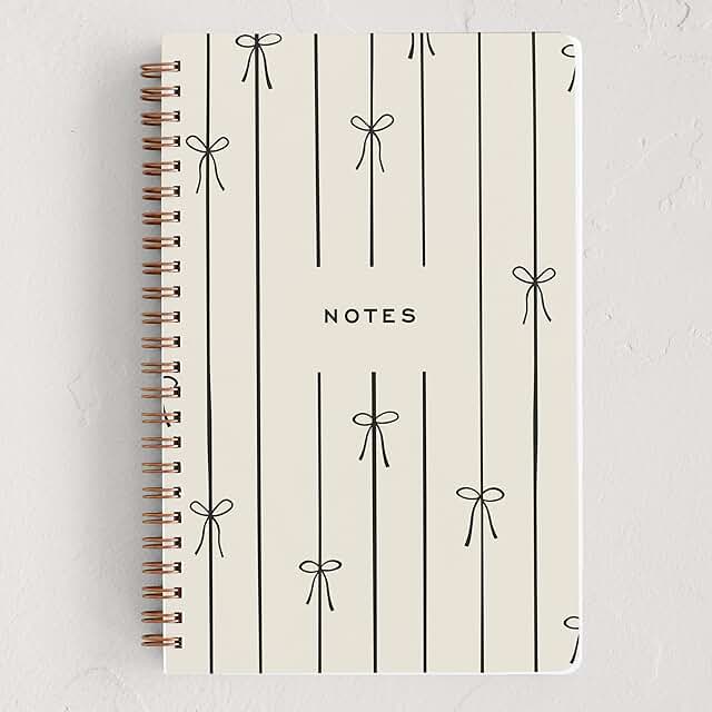 Black Bow Notebook with 160 Lined Pages