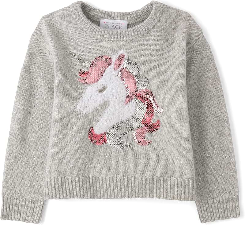Baby Girls' and Toddler Long Sleeve Sequin Sweater
