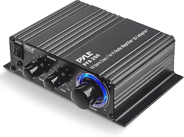 Mini 60W Stereo Audio Amplifier with AUX and MIC Inputs