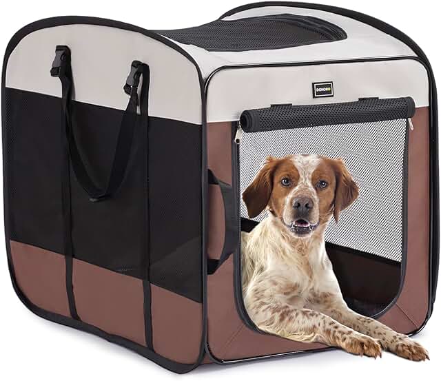 Portable Collapsible Dog and Cat Crate for Medium Pets