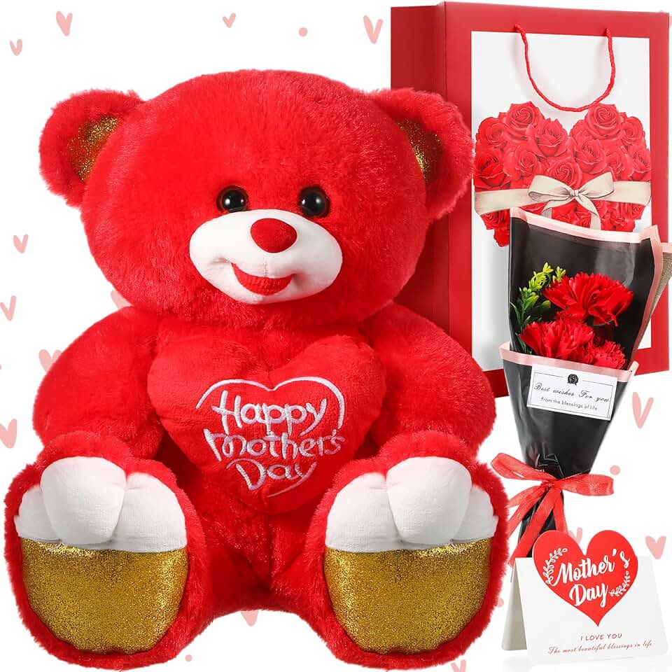 Four-Piece Christmas Bear Gift Set for Mom