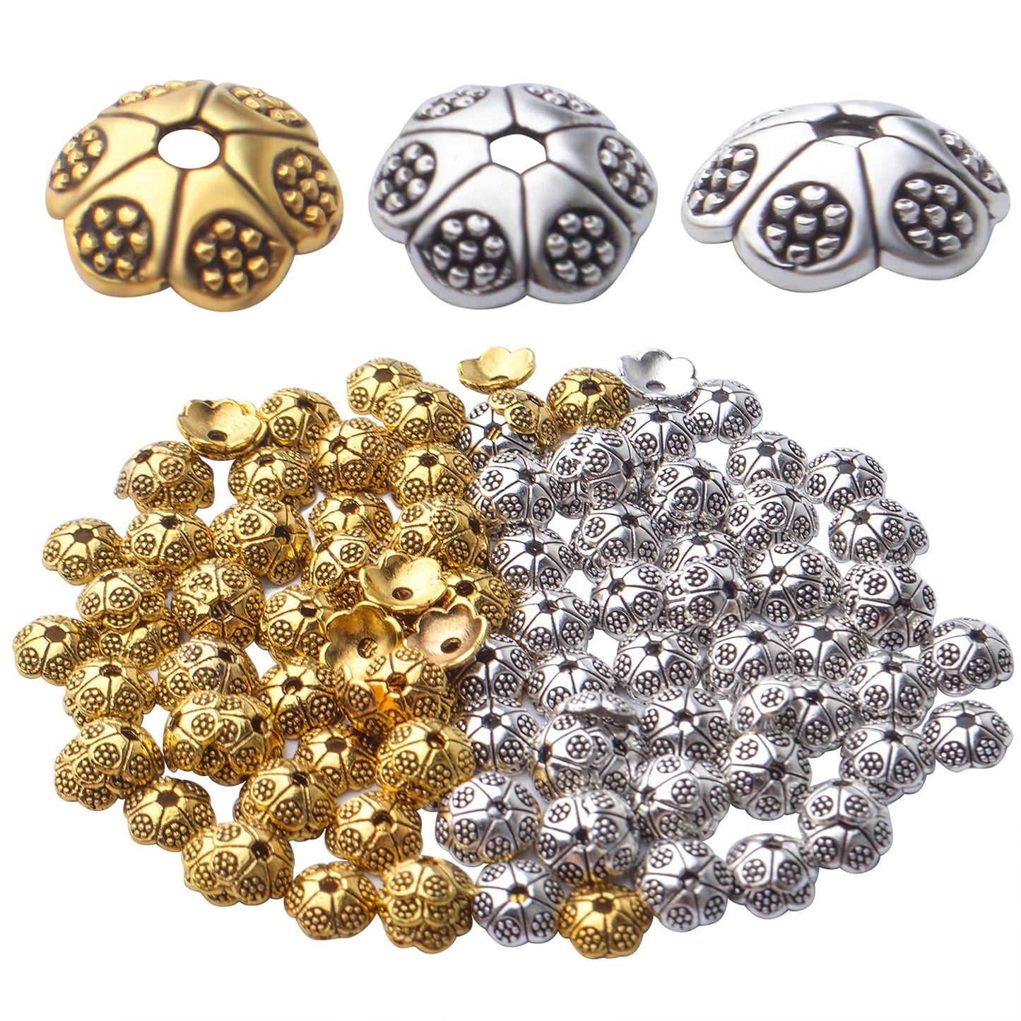 200pcs Flower Bead Caps for Jewelry Making and Crafts