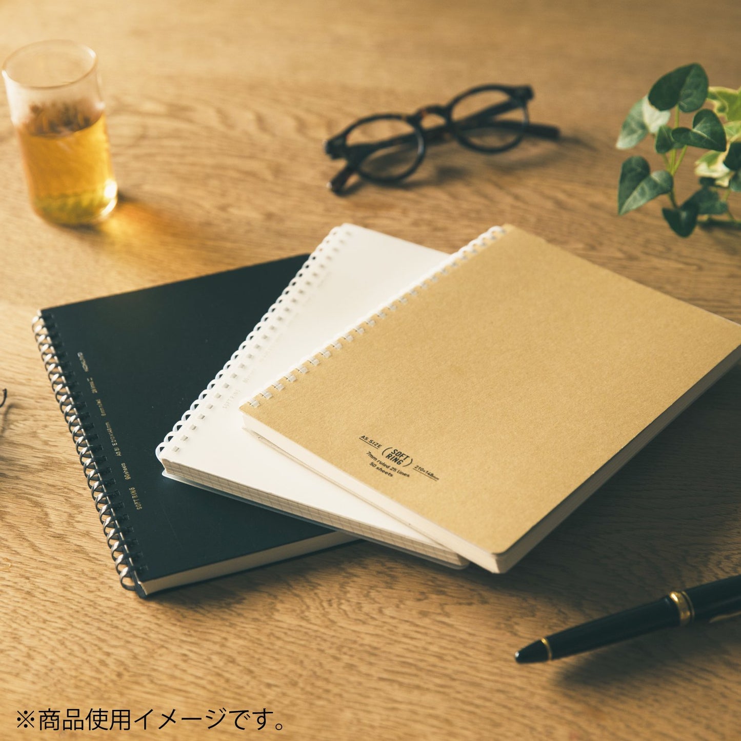 Spiral Lined Notebook, 8.3 x 5.8 inches, Black
