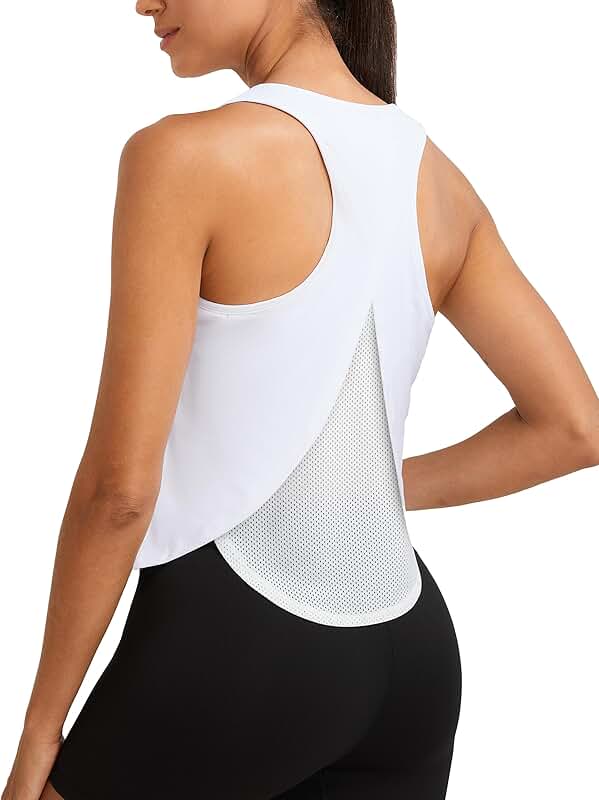 Women's Cropped Racerback Workout Tank Top