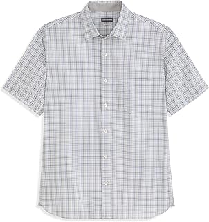 Men's Short Sleeve Check Button-Down Shirt