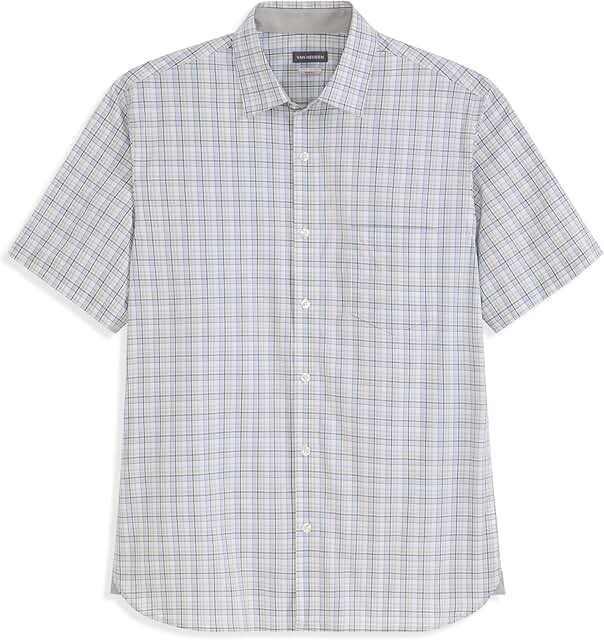 Men's Short Sleeve Check Button-Down Shirt