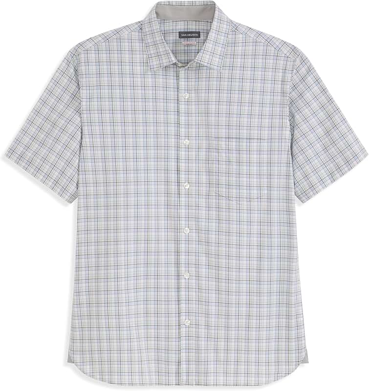 Men's Short Sleeve Check Button-Down Shirt