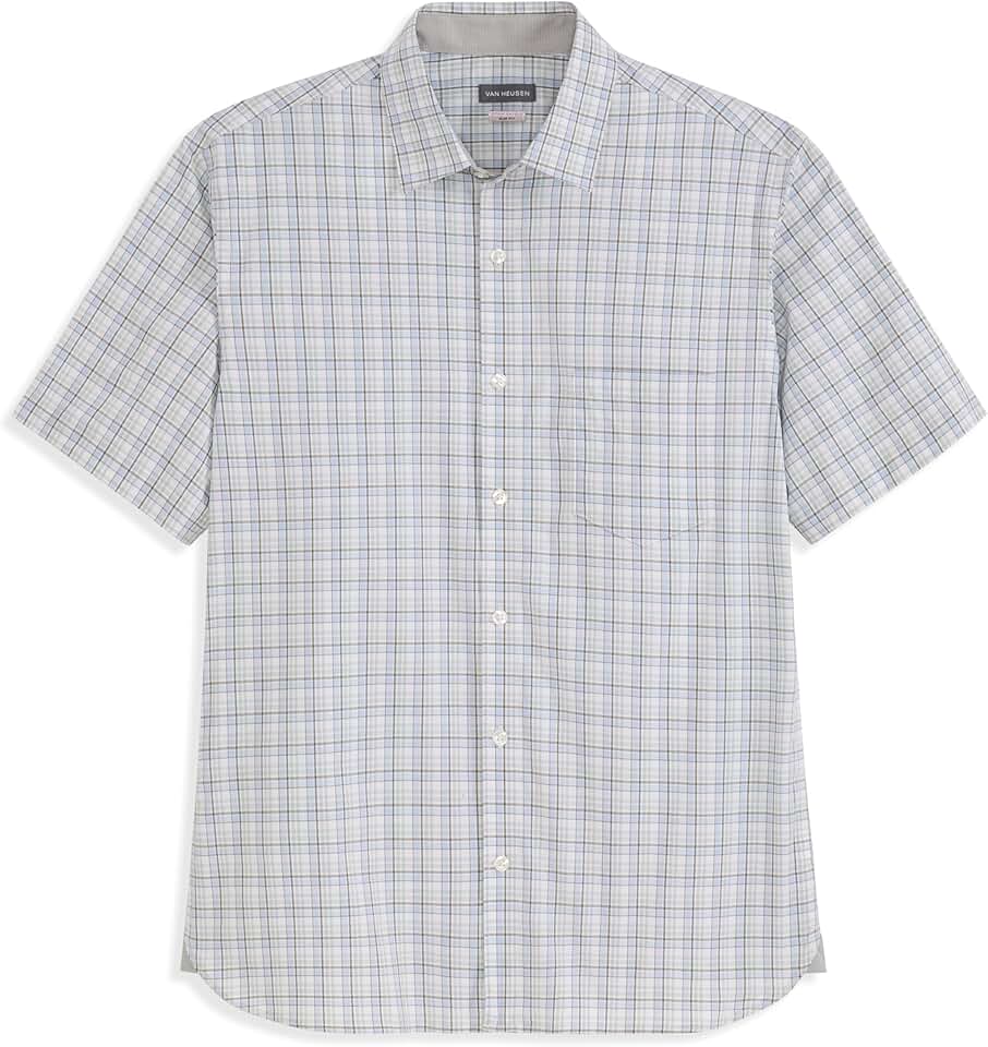 Men's Short Sleeve Check Button-Down Shirt