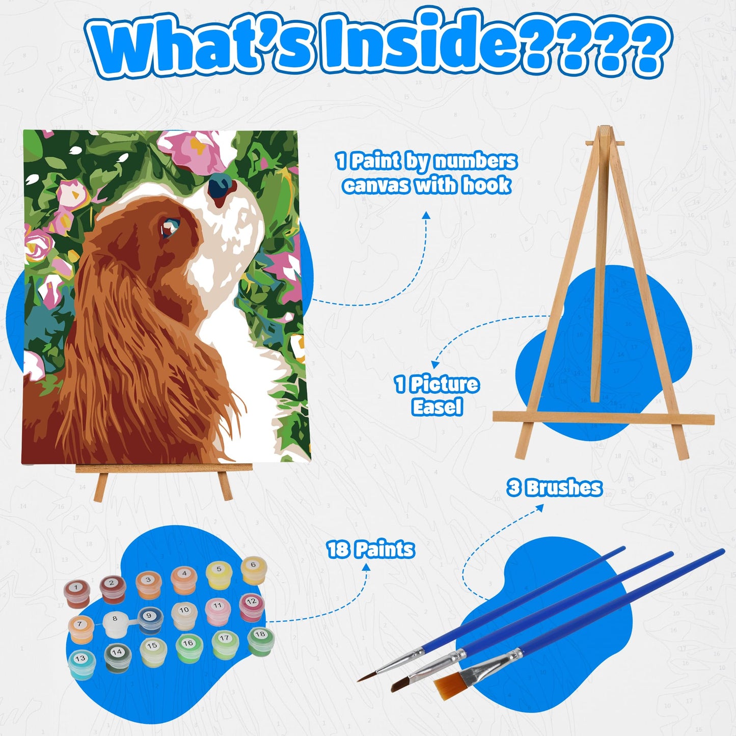 Paint by Numbers Kit for Kids 4-8, Dog Theme, 12x14 inch