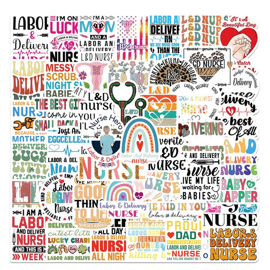 50 Labor and Delivery Nurse Stickers for Gifts