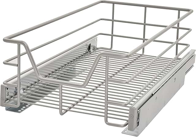 11.5-Inch Wide Kitchen Single Tier Cabinet Pull Out Basket