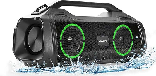 Portable Wireless Speaker with Lights and Waterproof Design