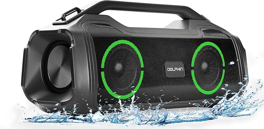 Portable Wireless Speaker with Lights and Waterproof Design