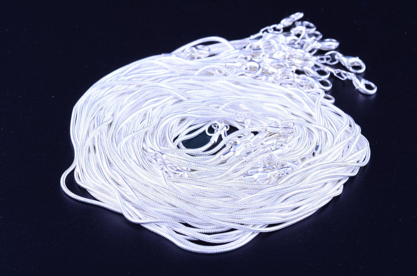 Bright White Silver Snake Chain Necklace Set for Jewelry Making