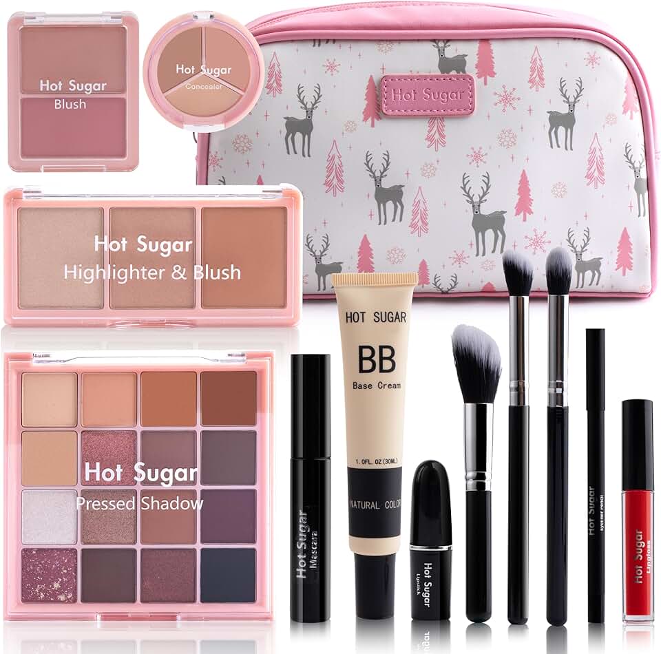All-in-One Travel Makeup Kit for Women in Pink