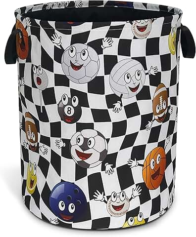Foldable Oxford Cloth Ball Laundry Basket with Handle