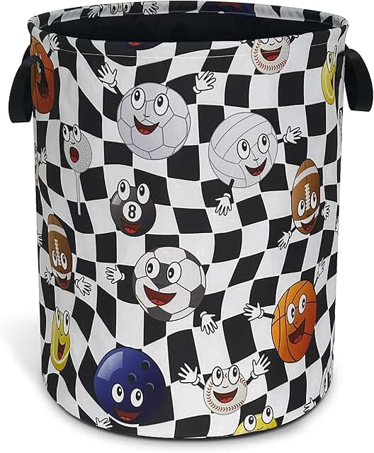 Foldable Oxford Cloth Ball Laundry Basket with Handle