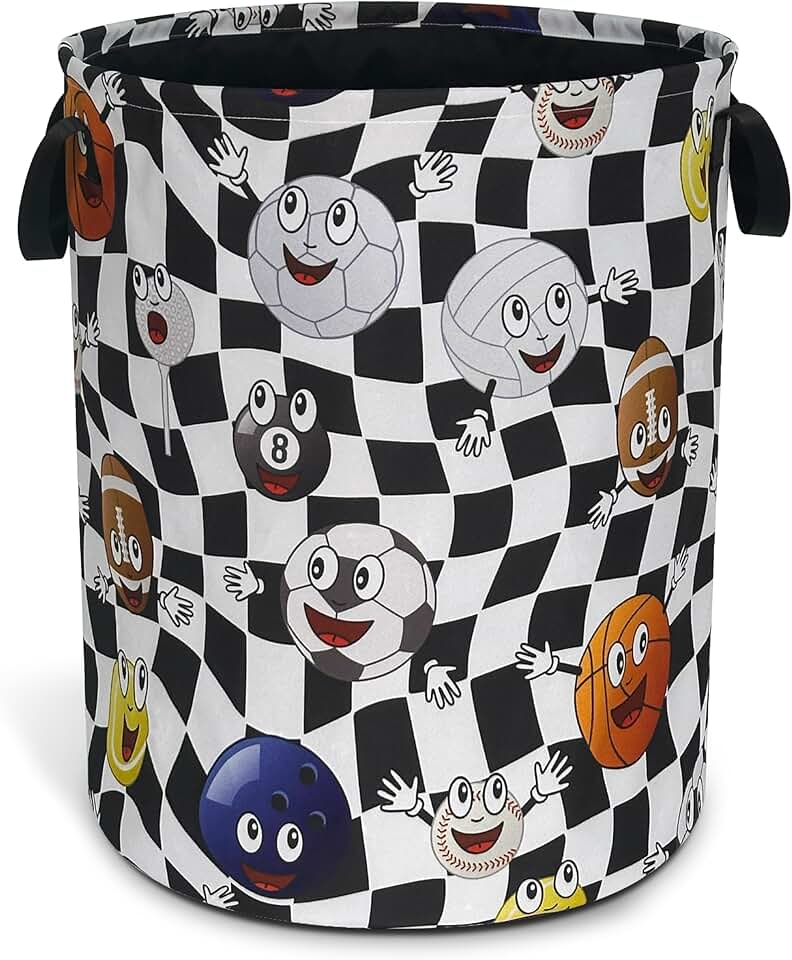 Foldable Oxford Cloth Ball Laundry Basket with Handle