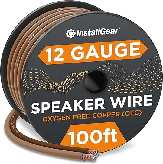12 Gauge 100ft Speaker Wire with Polarity Marking