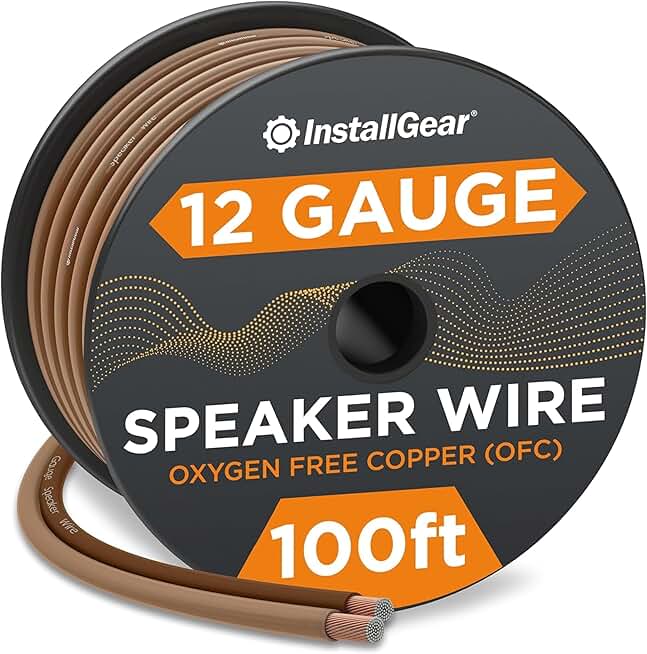 12 Gauge 100ft Speaker Wire with Polarity Marking